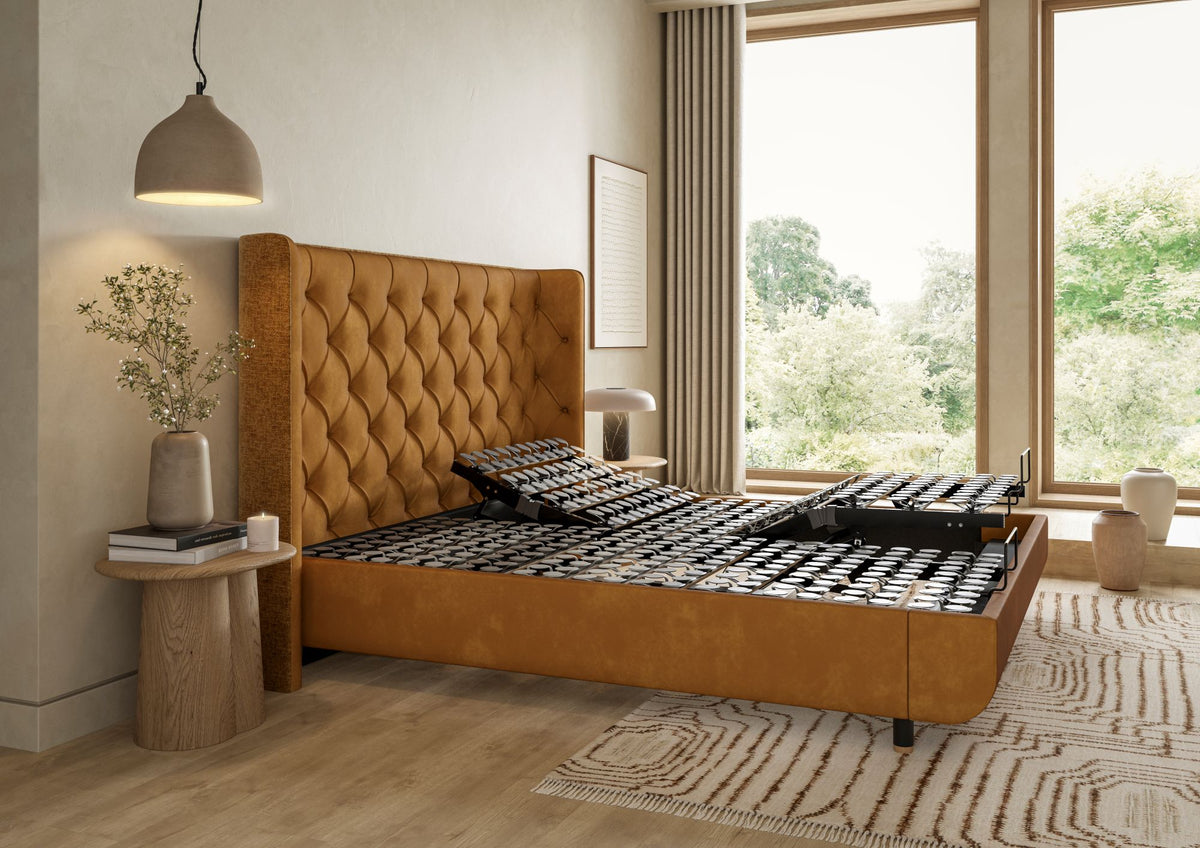 Tempur Ergo Gold Fabric Adjustable Bed Frame & Headboard 6ft Super King