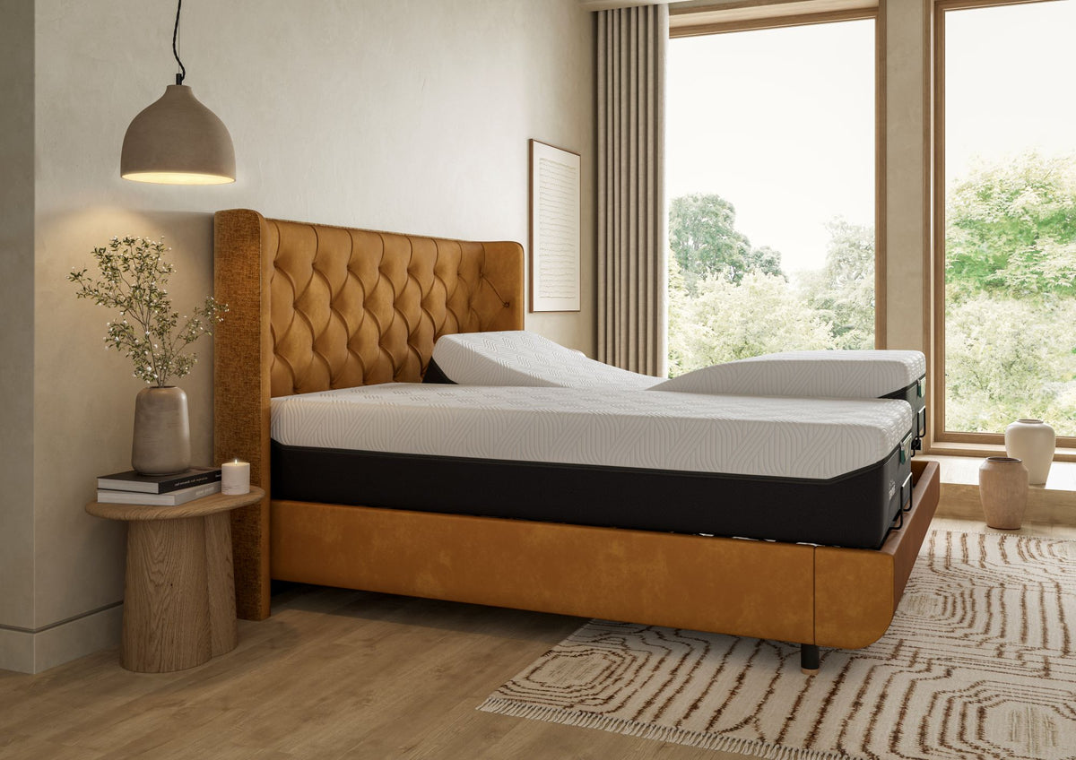 Tempur Ergo Gold Fabric Adjustable Bed Frame & Headboard 6ft Super King