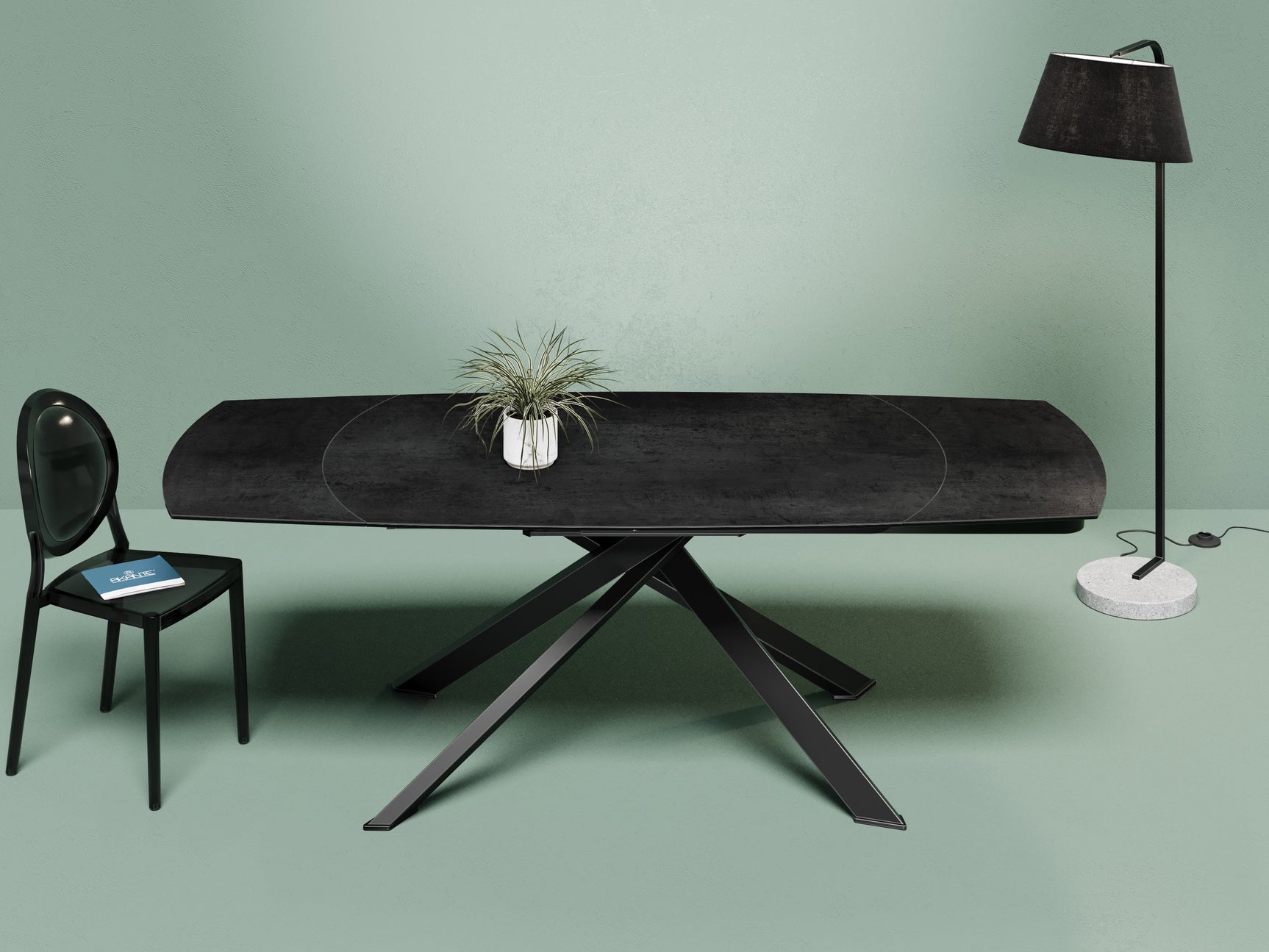 Astra Grande Extending Dining Table Black