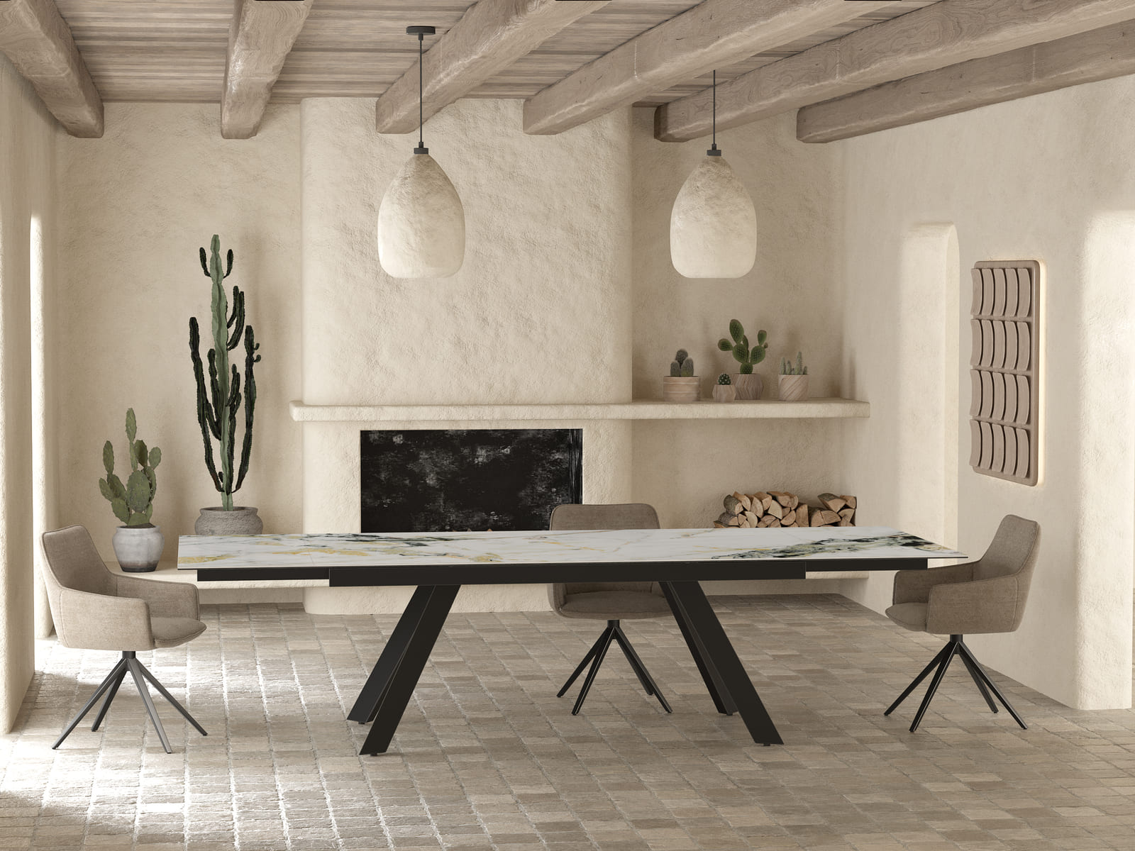 Astra Grande Extending Dining Table White