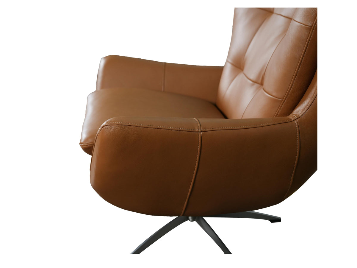 Glen Bergen Tan Leather Swivel Chair