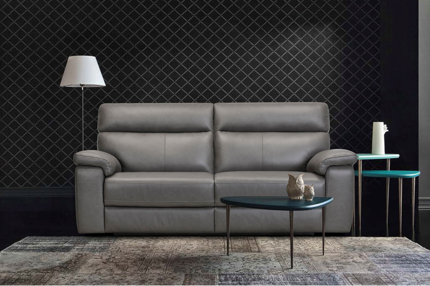 Lazzaro Power Recliner 3 Seater Sofa Rangers Charcoal