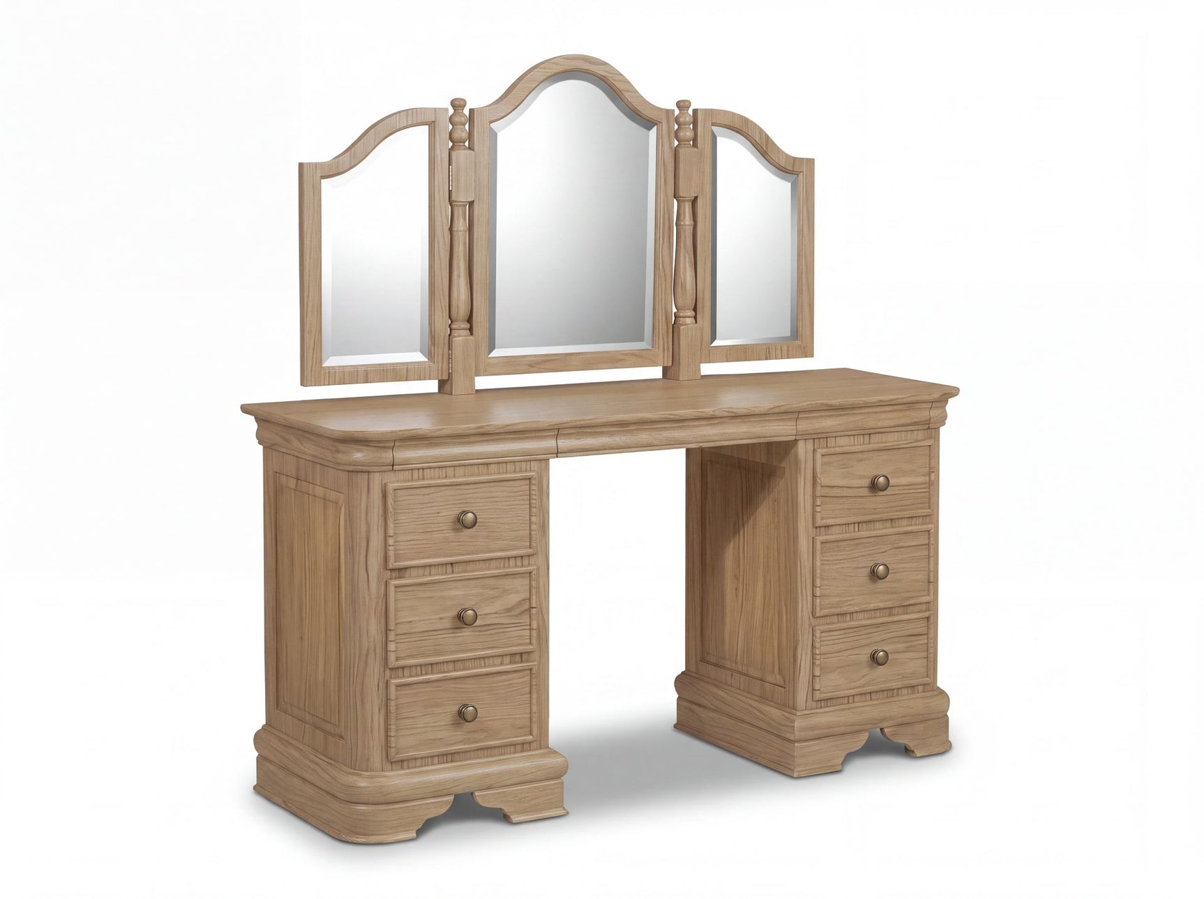 Merville Oak Dressing Table and Mirror