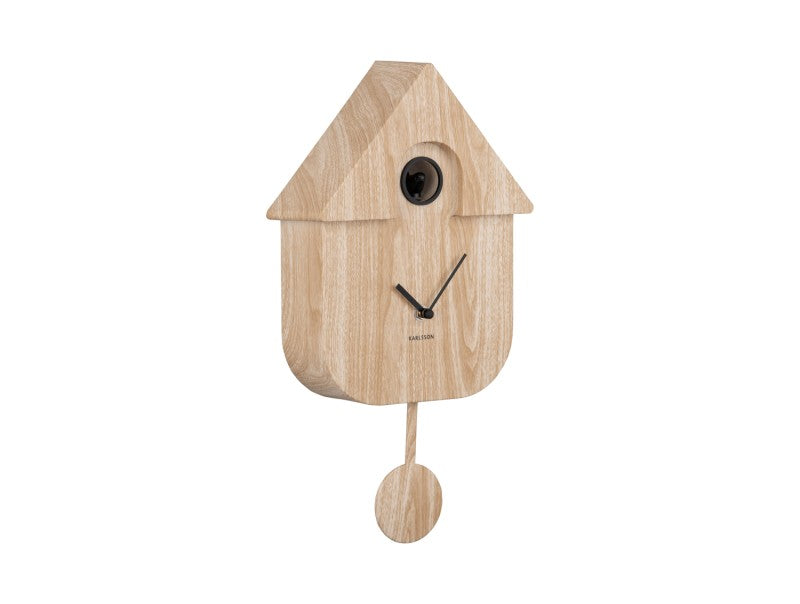 Modern Cuckoo Wall Clock - Light Wood