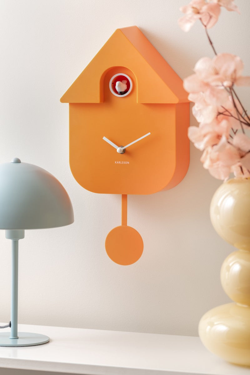 Modern Cuckoo Wall Clock - Orange