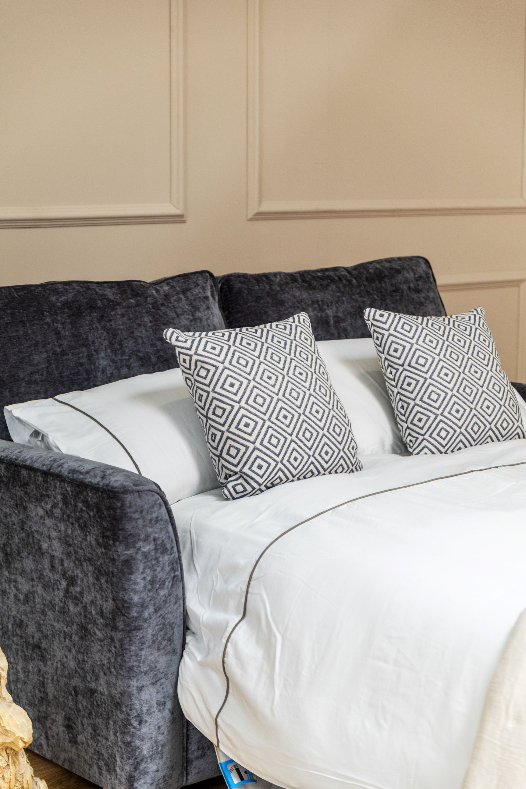 Piper 2 Seater Fabric Sofa Bed Charcoal