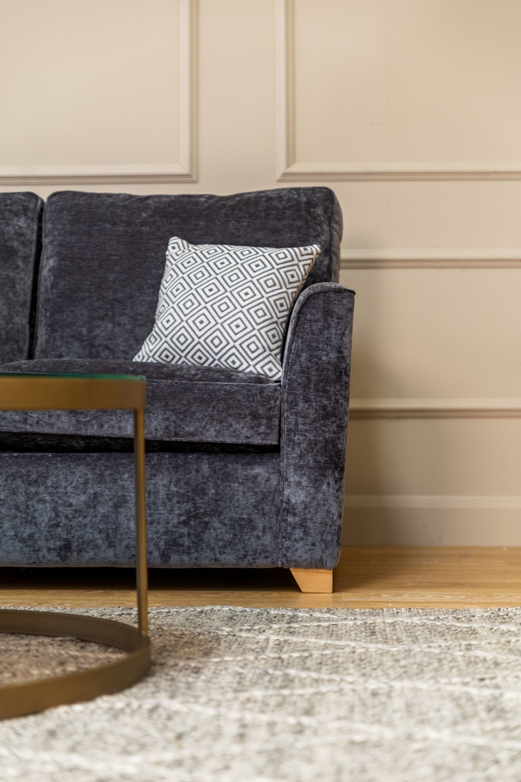 Piper 2 Seater Fabric Sofa Bed Charcoal