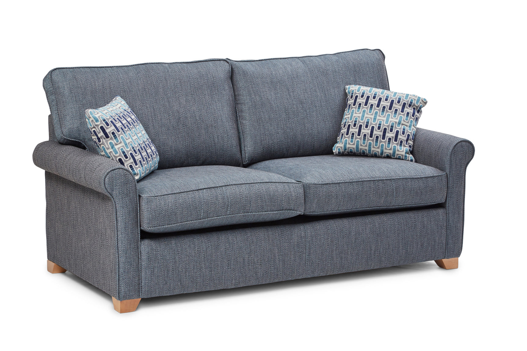 Poppy 3 Seater Fabric Sofa Bed Blue