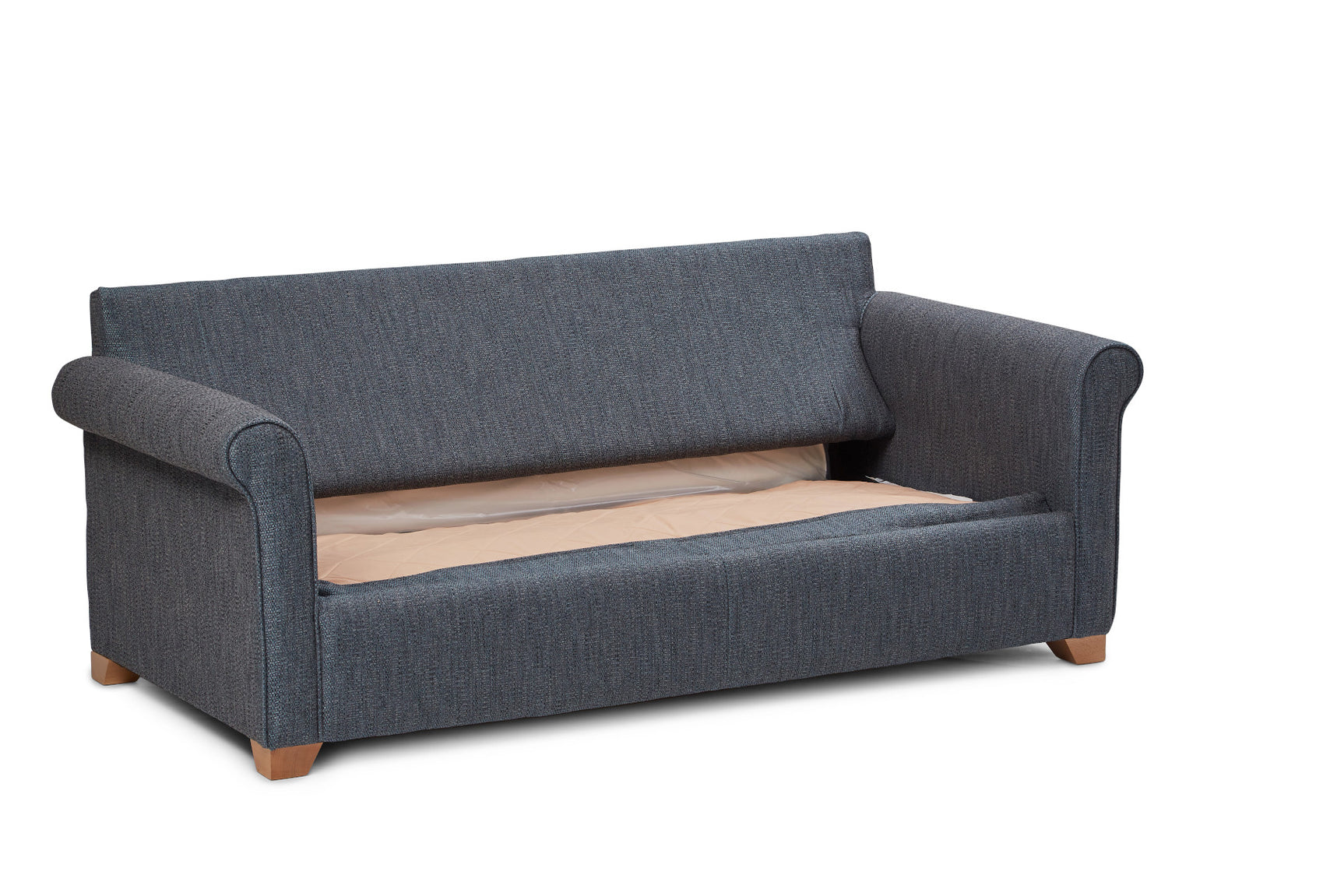 Poppy 3 Seater Fabric Sofa Bed Blue
