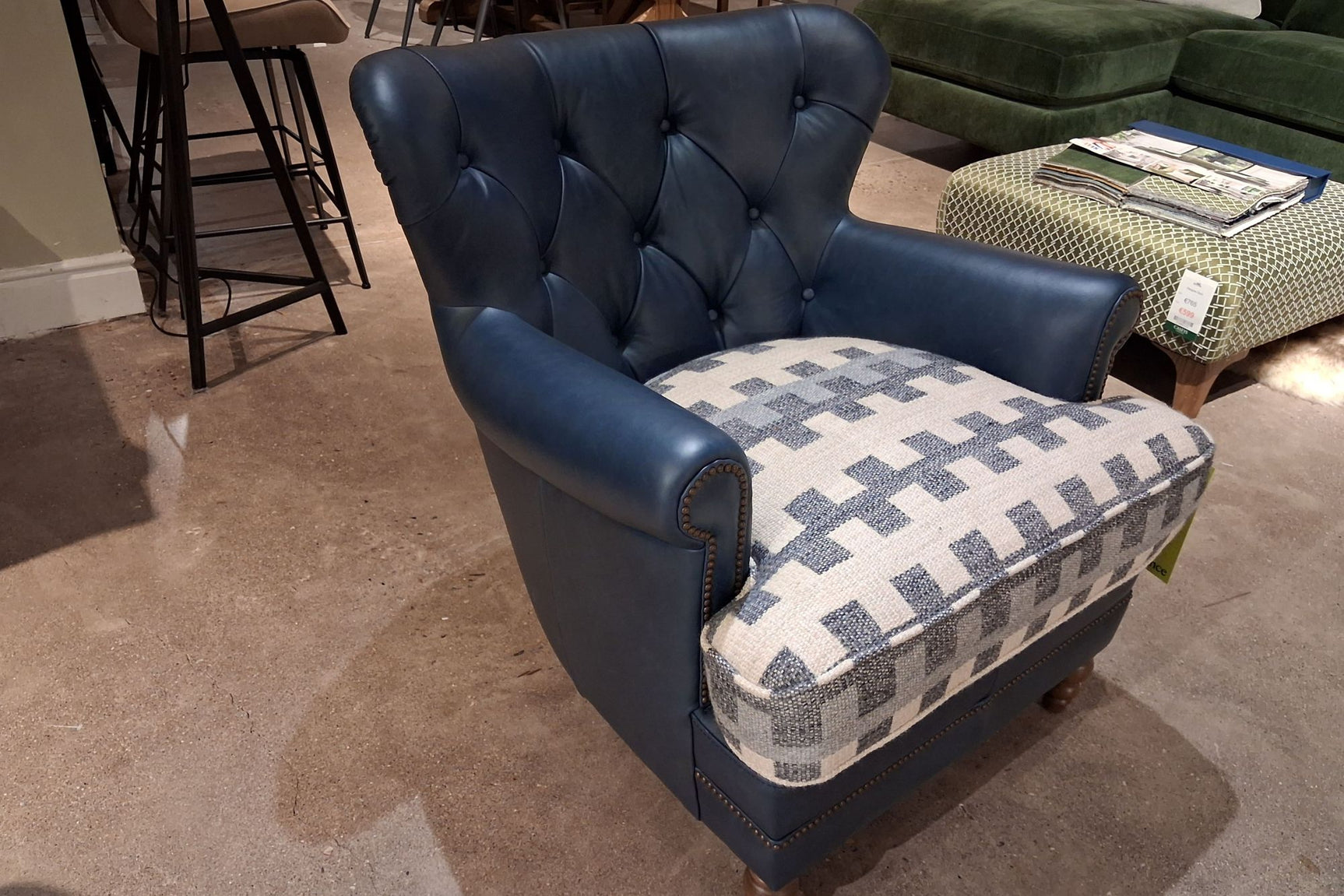 Prudhoe Armchair Blue - Clearance Cork