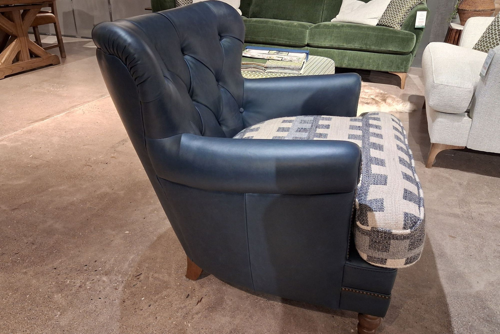 Prudhoe Armchair Blue - Clearance Cork