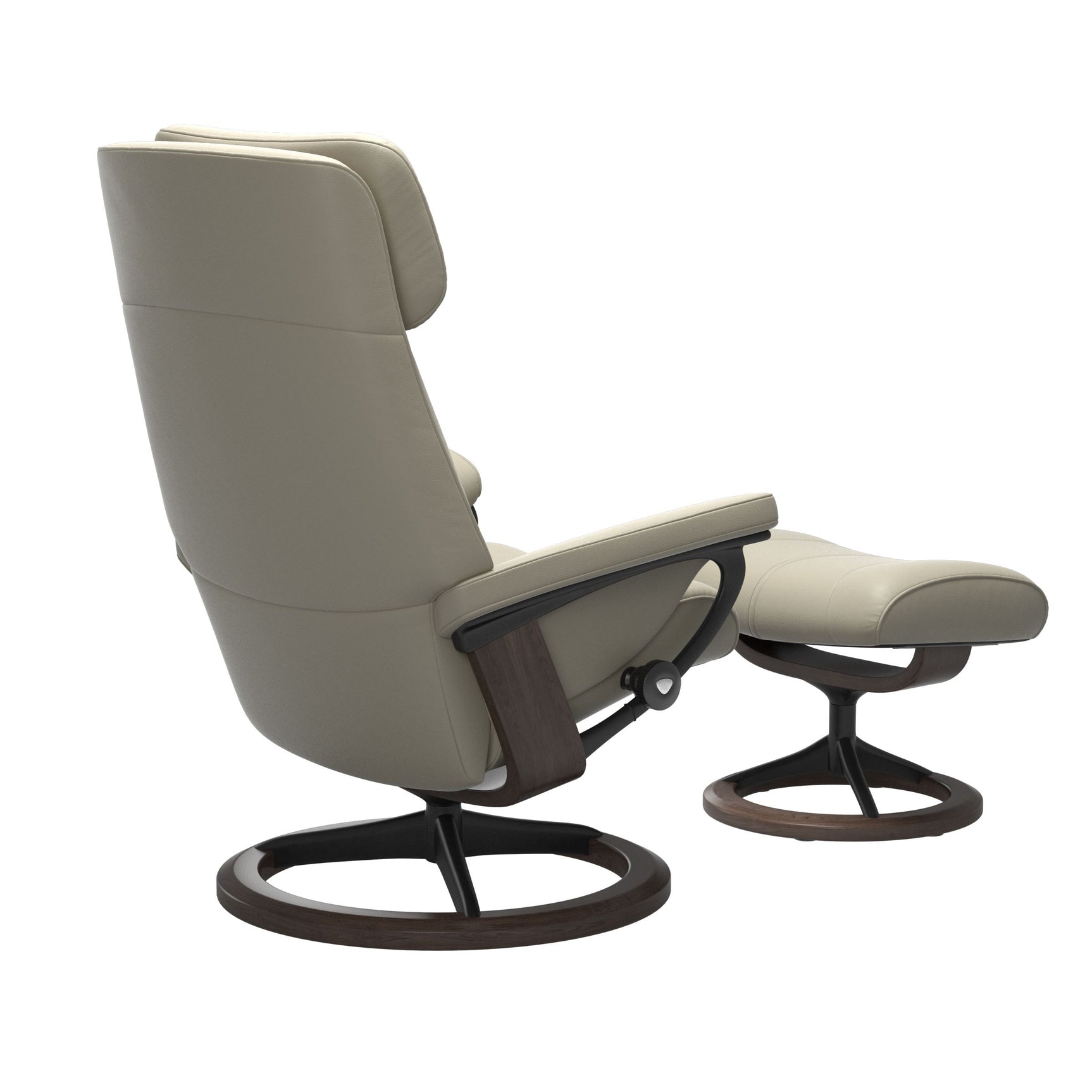 Stressless Paul M Recliner Light Grey Chair and Stool