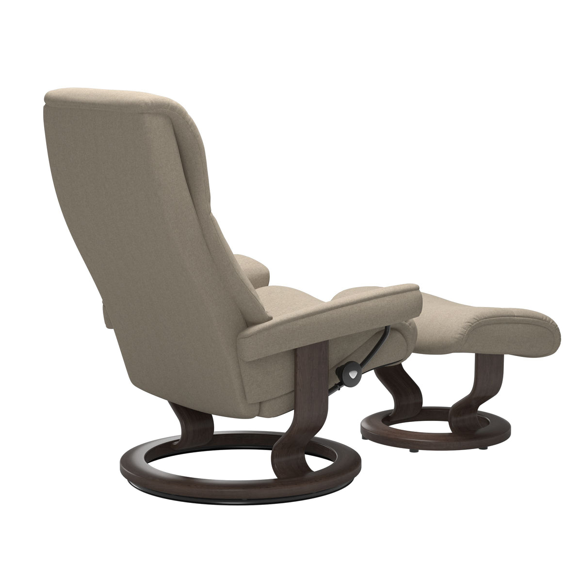 Stressless View M Recliner Light Beige Chair and Stool