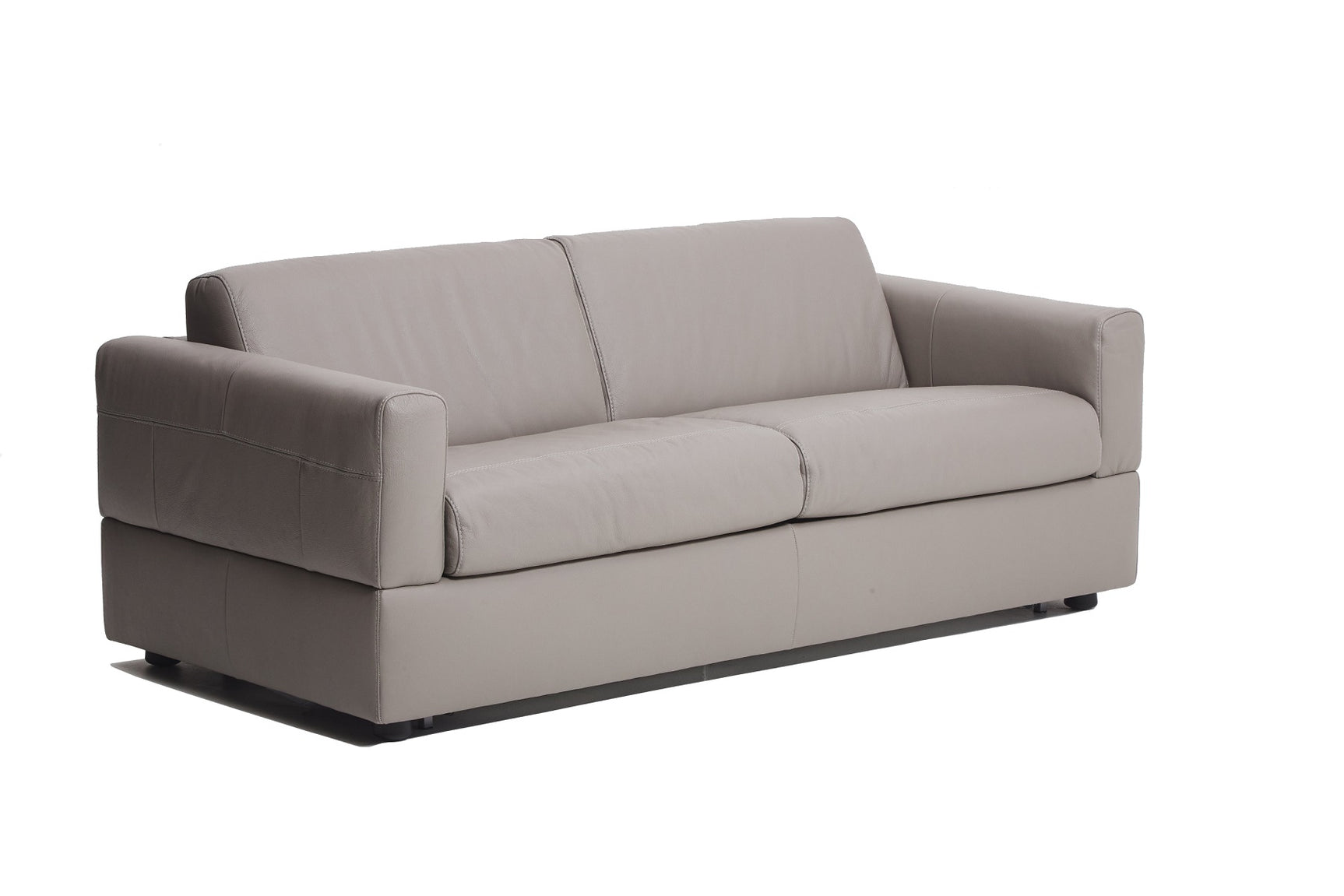Visconti 3 Seater Leather Sofa Bed Warm Grey