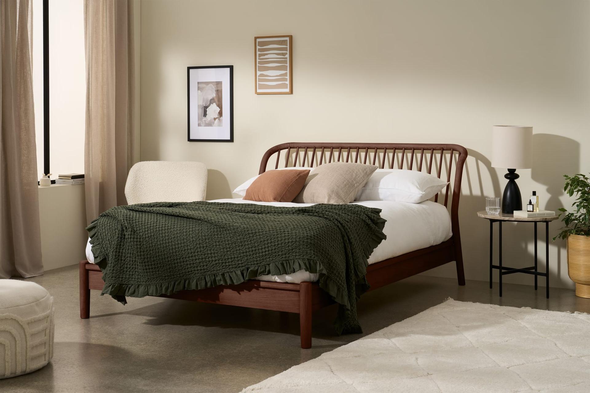 Malmo Natural Walnut Bed Frame