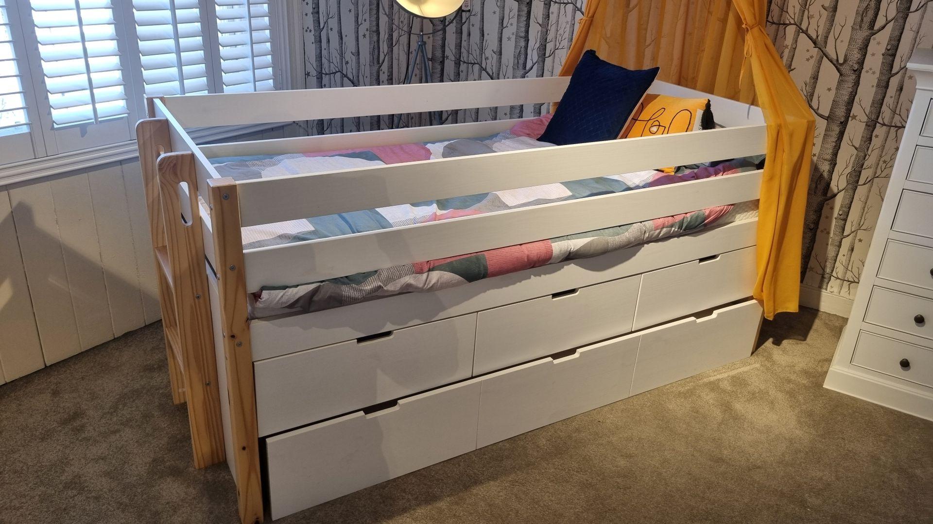 Childrens Captain Bed with Storage Drawers - Clearance Cork