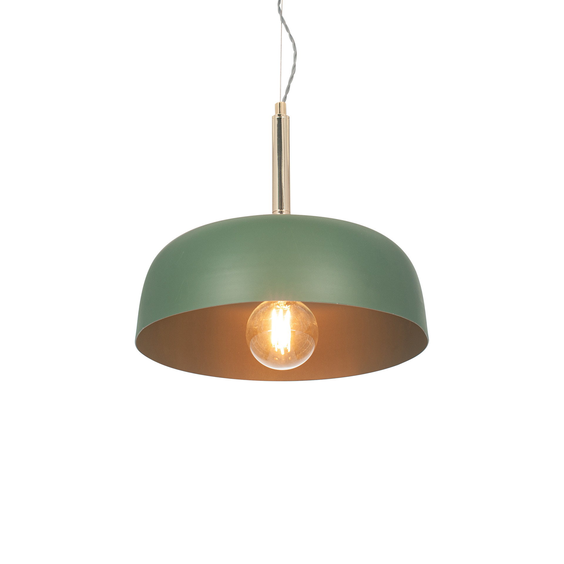 Anke Matte Bottle Green Dome Metal Pendant