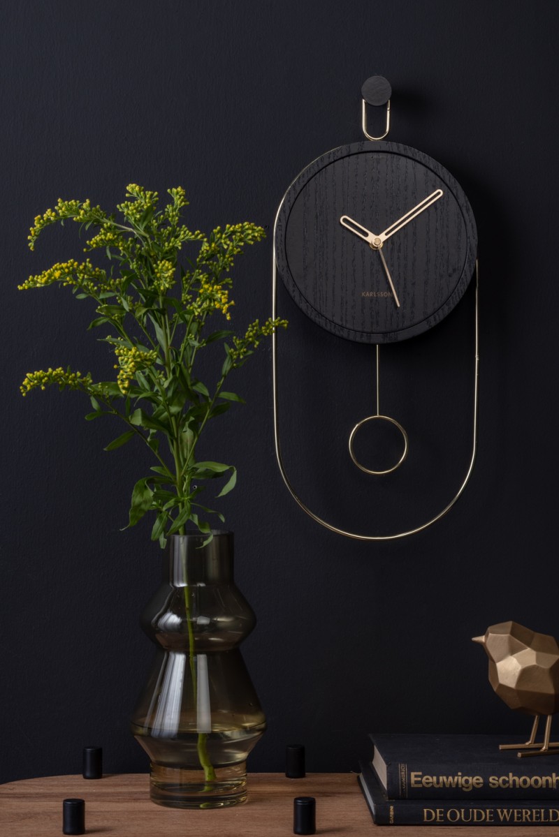 Swing Pendulum Wall Clock - Black