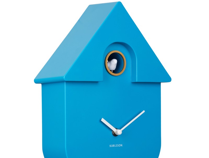 Modern Cuckoo Wall Clock - Bright Blue
