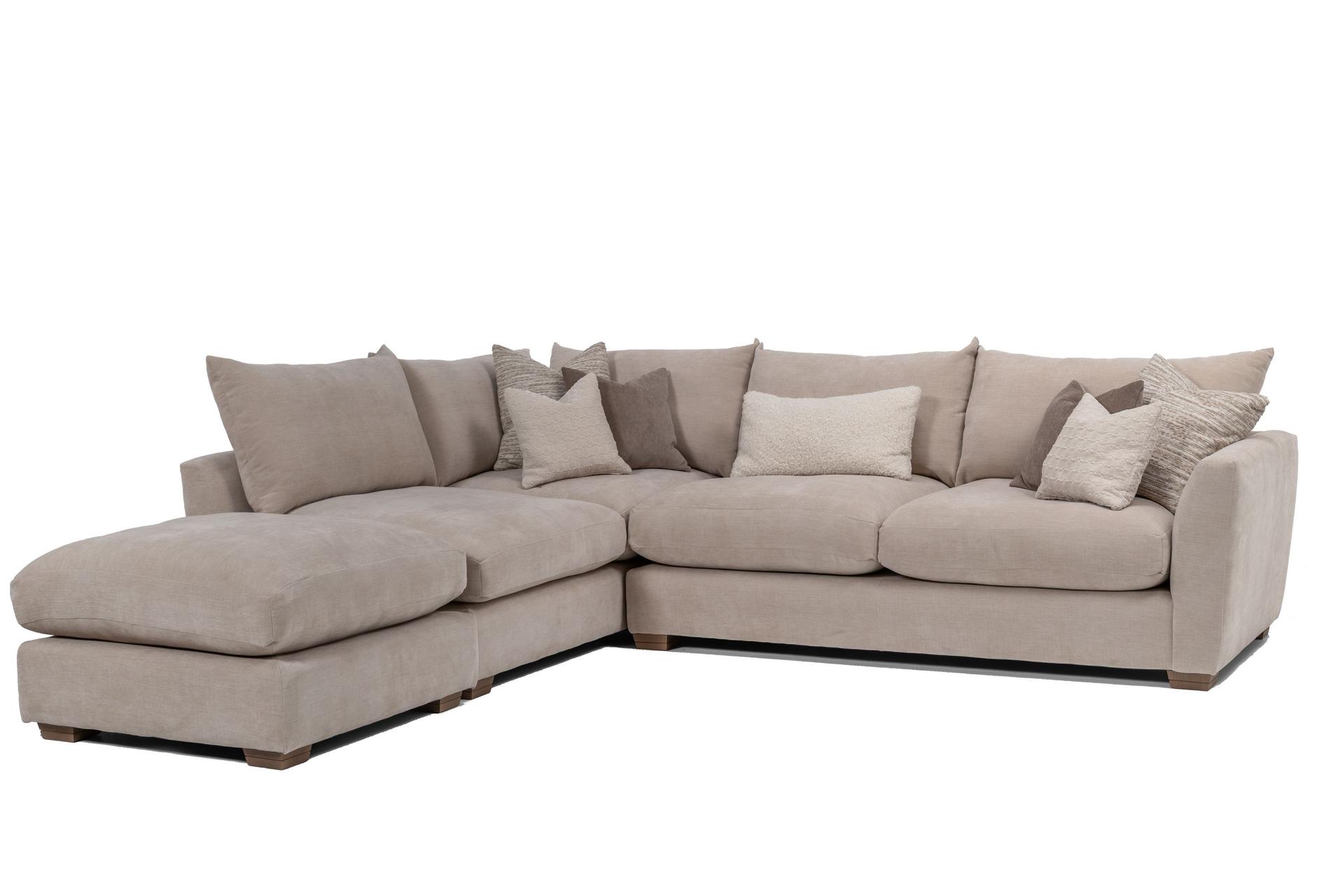 Girona Combi Sofa RHF Digby Beige with Free Footstool