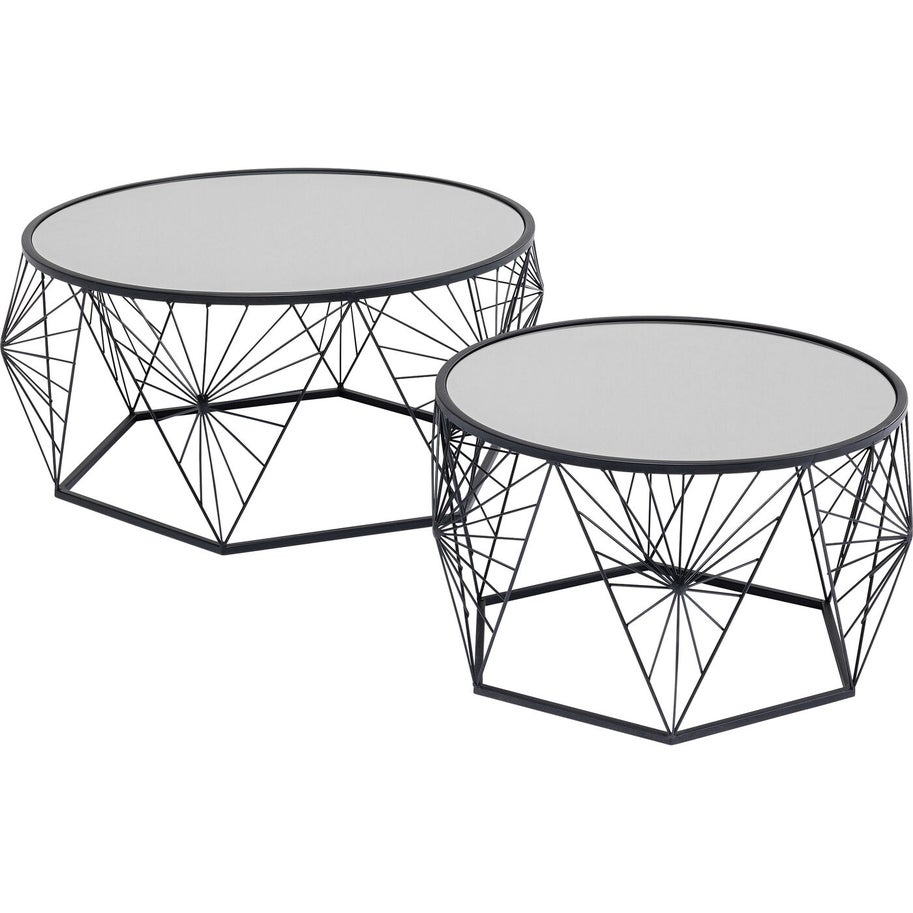 Cobweb Black Coffee Table Set of 2