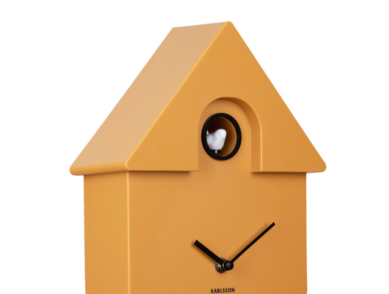 Modern Cuckoo Wall Clock - Ochre Yellow