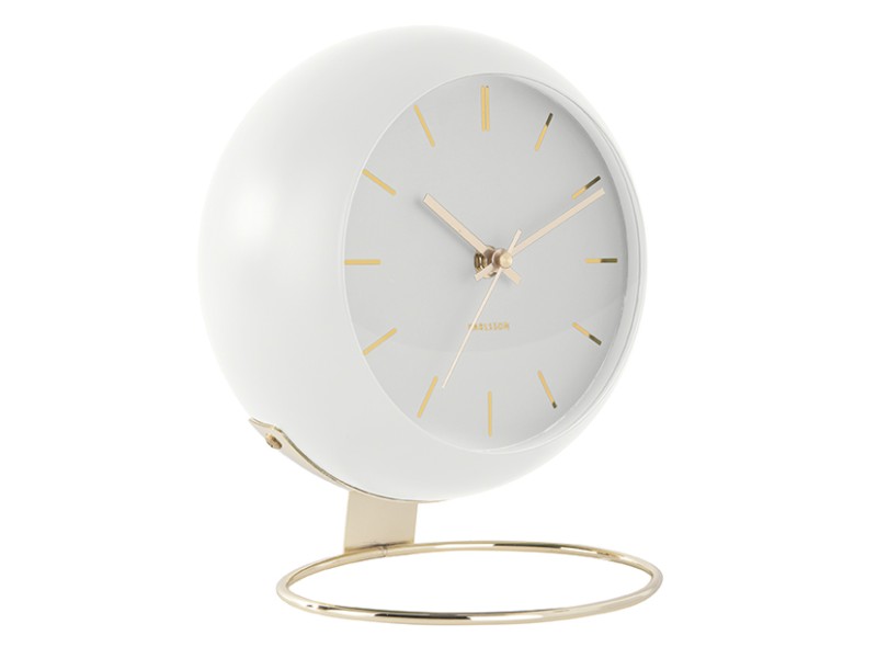 Globe Table Clock - White