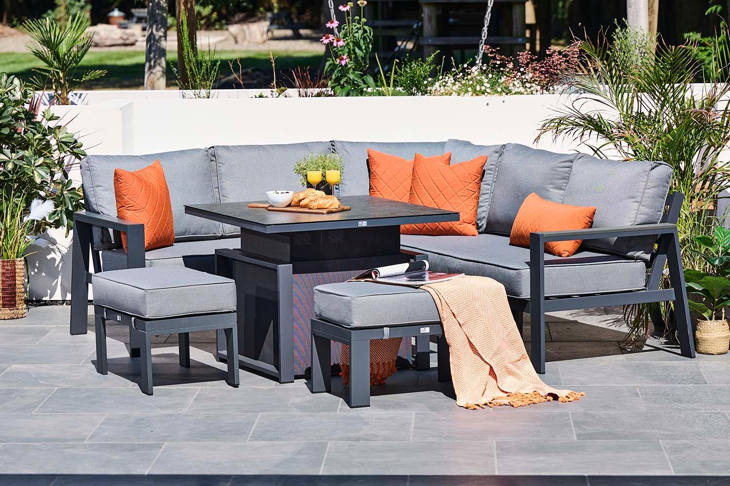 Costa Garden Corner Dining Set with Adjust Table