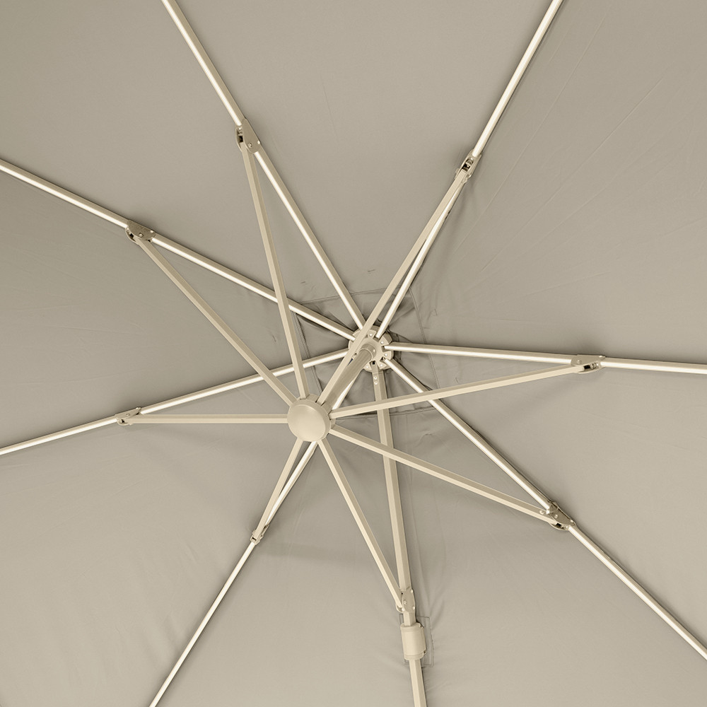 Champagne Glow Garden Parasol and Base