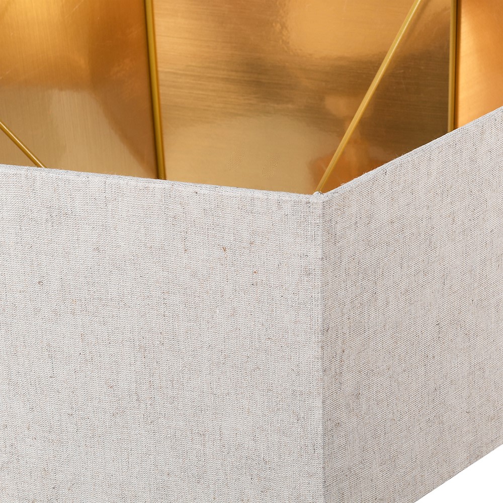 Gold Hexagon Table Lamp with Shade