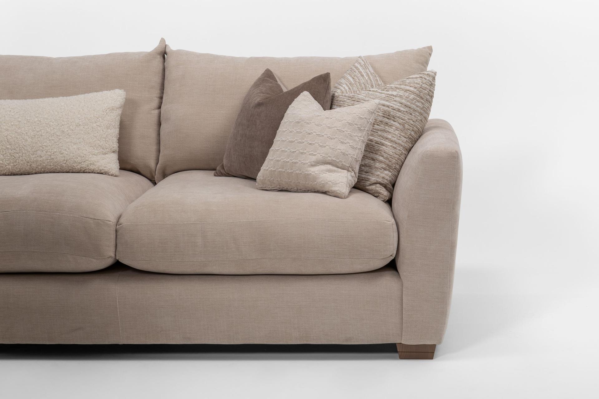Girona Combi Sofa RHF Digby Beige with Free Footstool