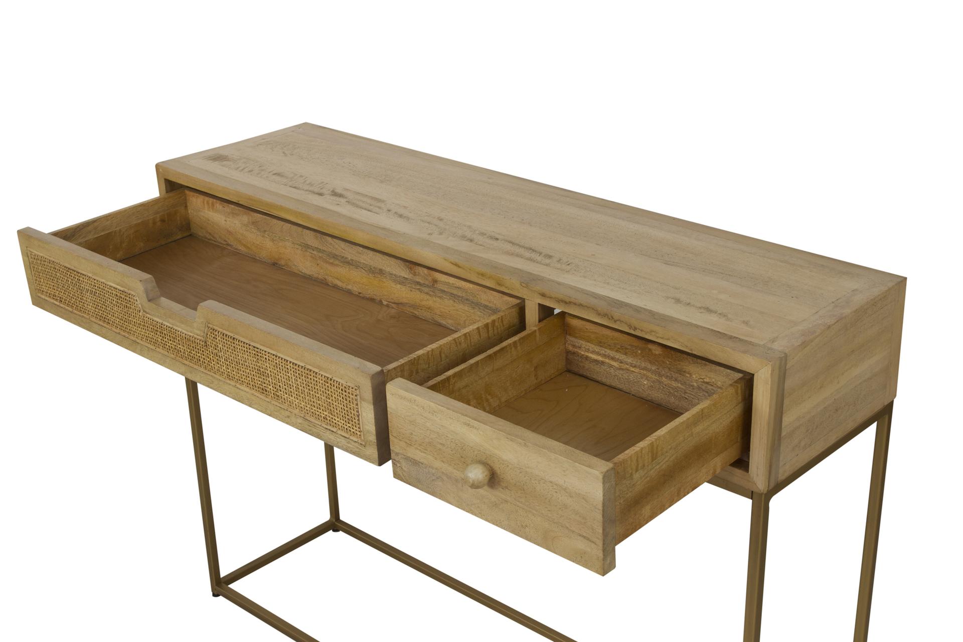 Rattan 2 Drawer Console