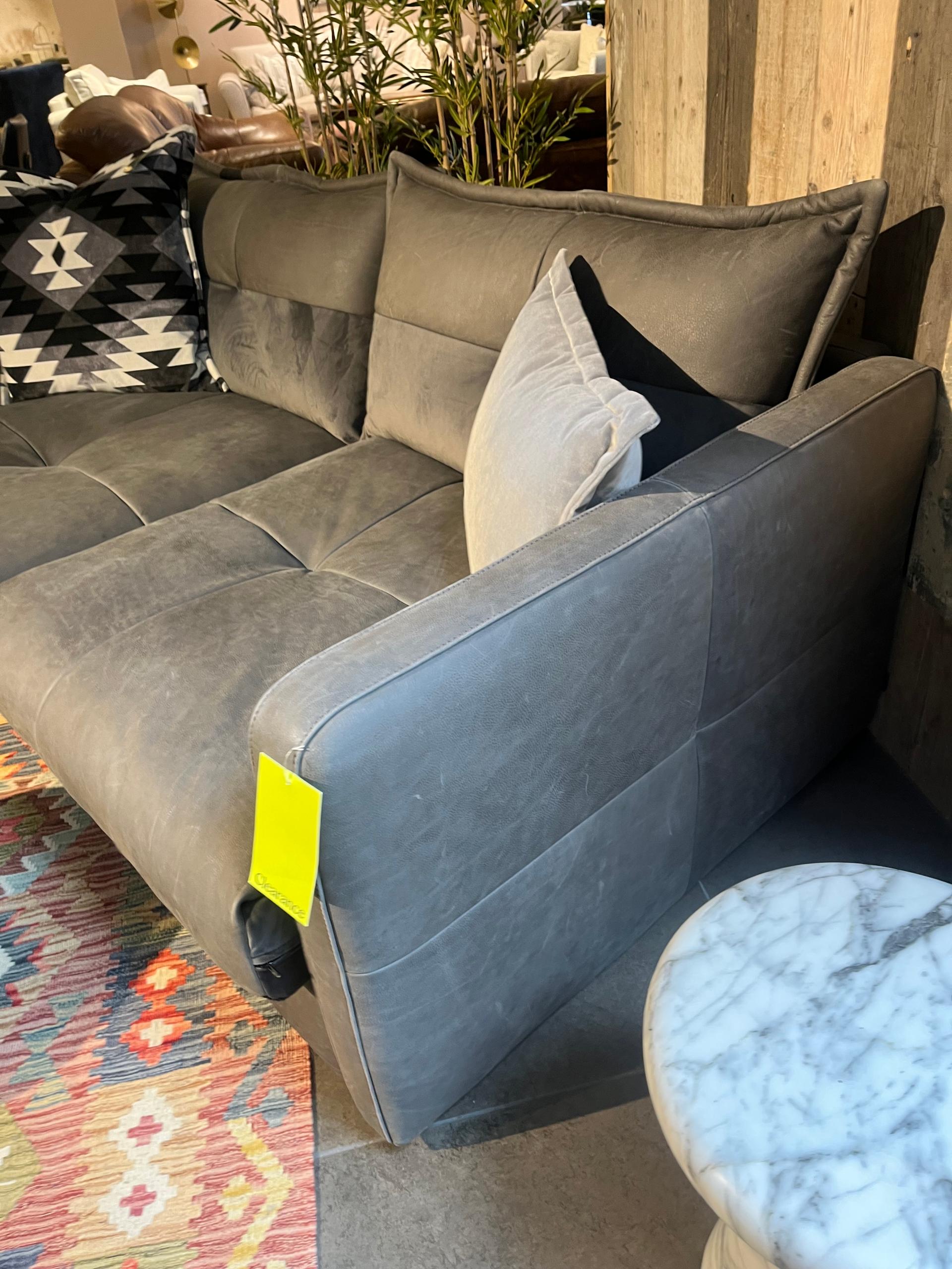 Tod 3 Seater Leather Sofa Soul Graphite - Clearance Limerick