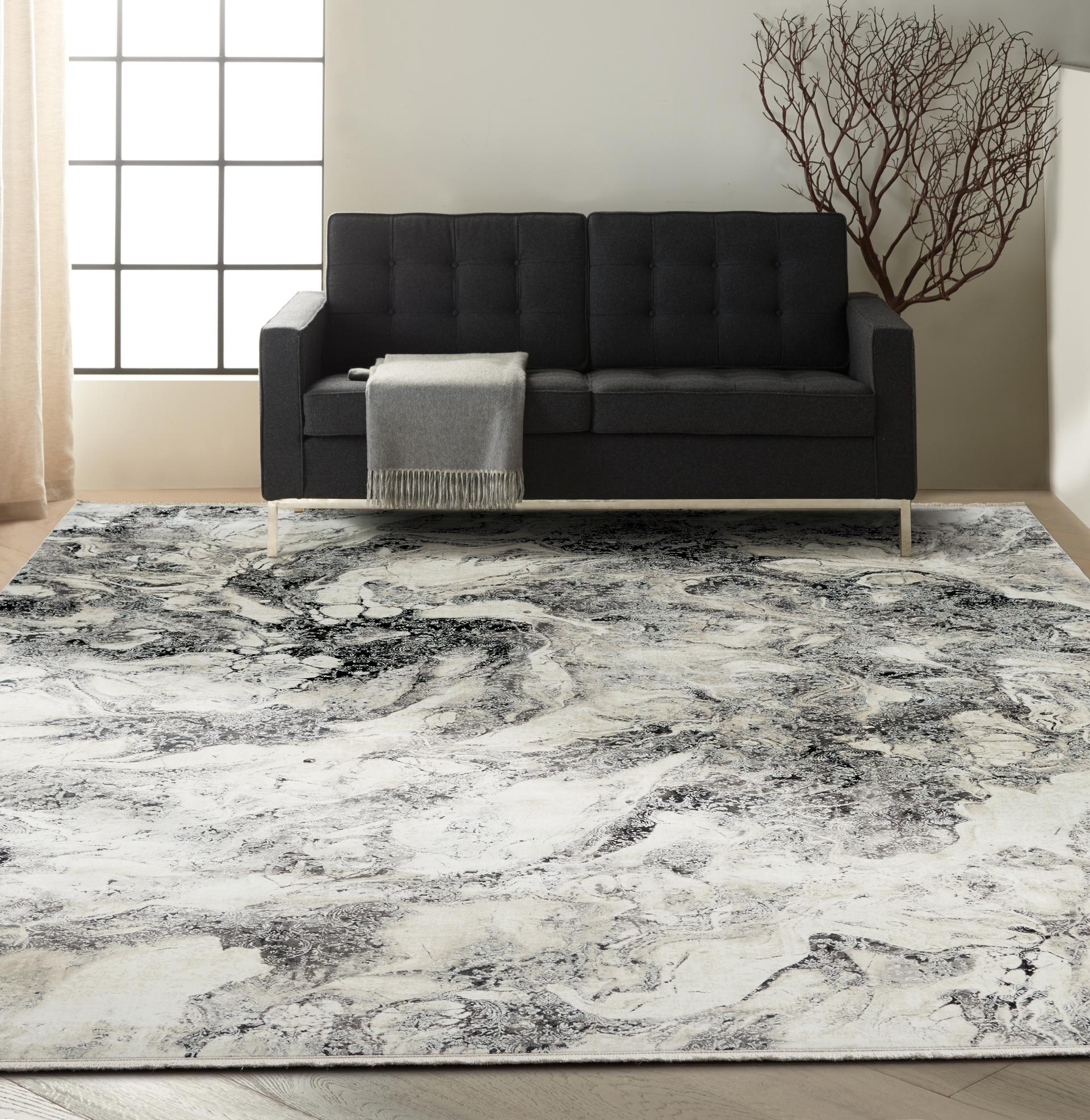 Calvin Klein Balian CK55 Silver Black Rug