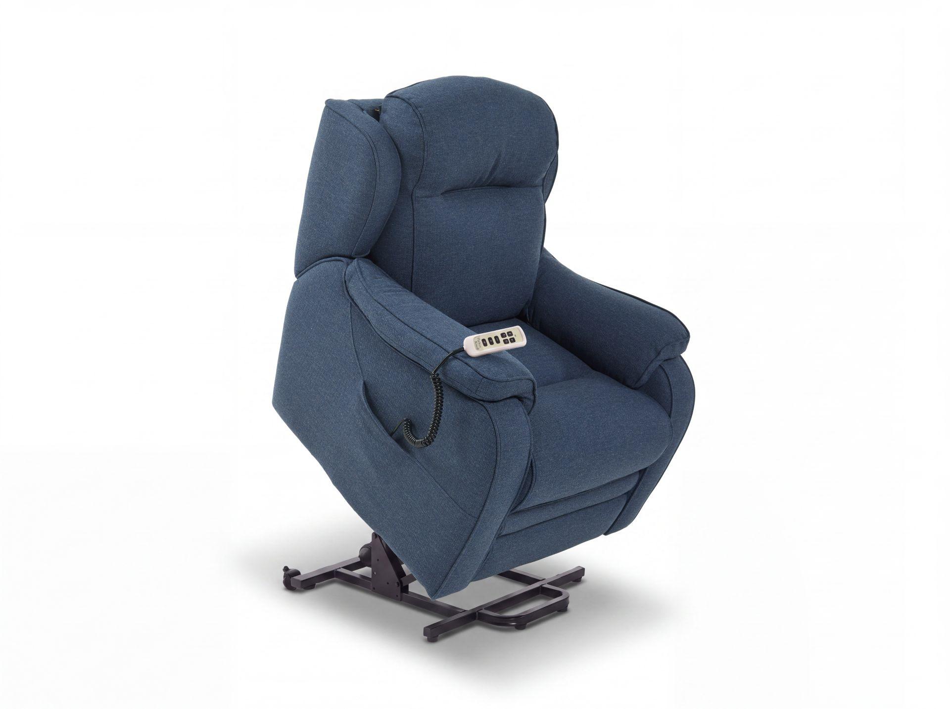 Boston Power Rise and Recline Armchair Herringbone Navy