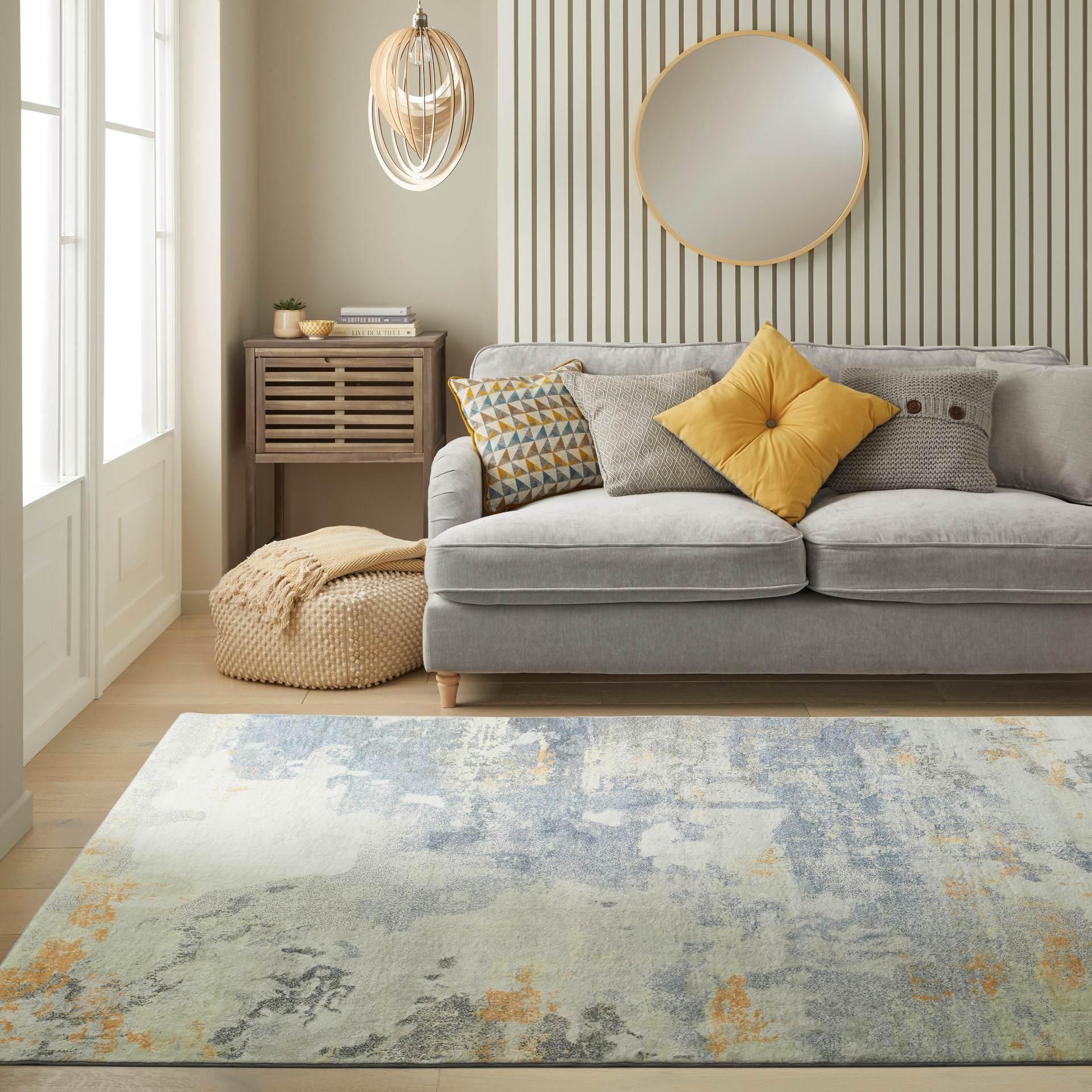 Concept Looms LUX10 Washable Rug Grey Yellow