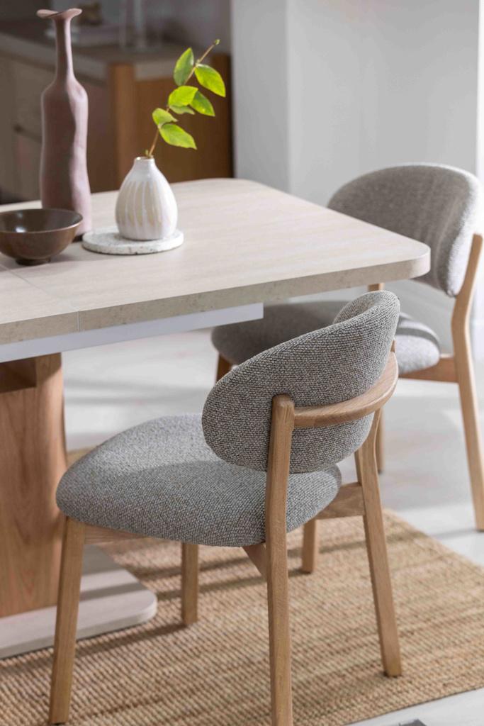 Malvito Grey Fabric Dining Chair