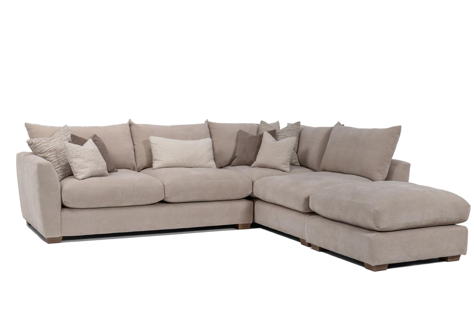 Girona Combi Sofa LHF Digby Beige with Free Footstool
