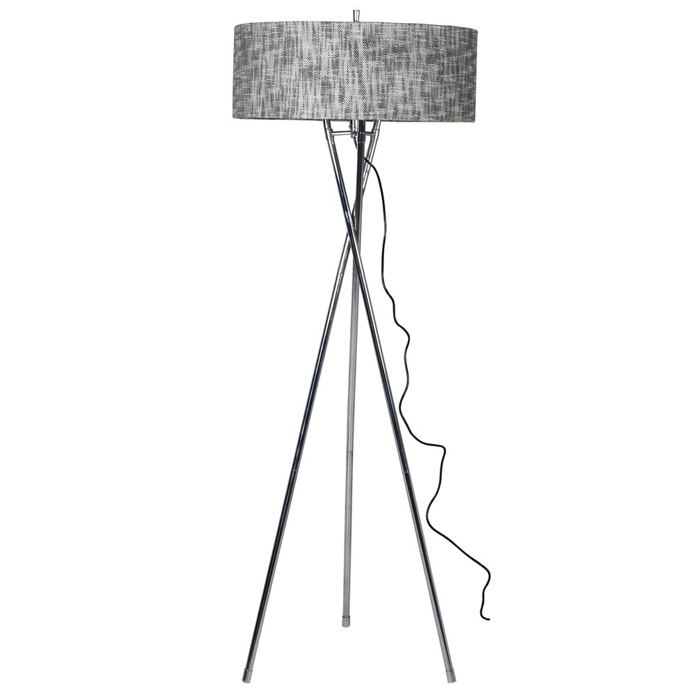 Large Tripod Lamp with Grey Shade