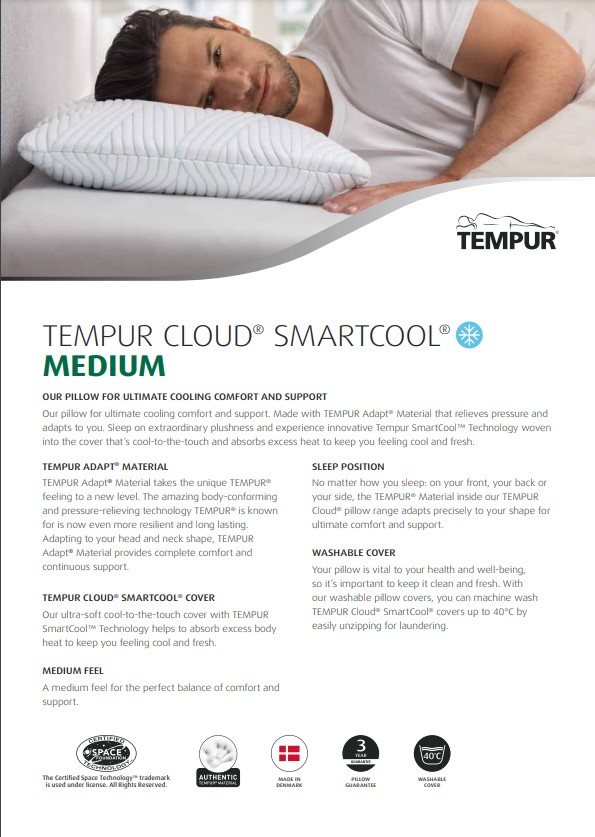 Tempur Cloud SmartCool Pillow Medium