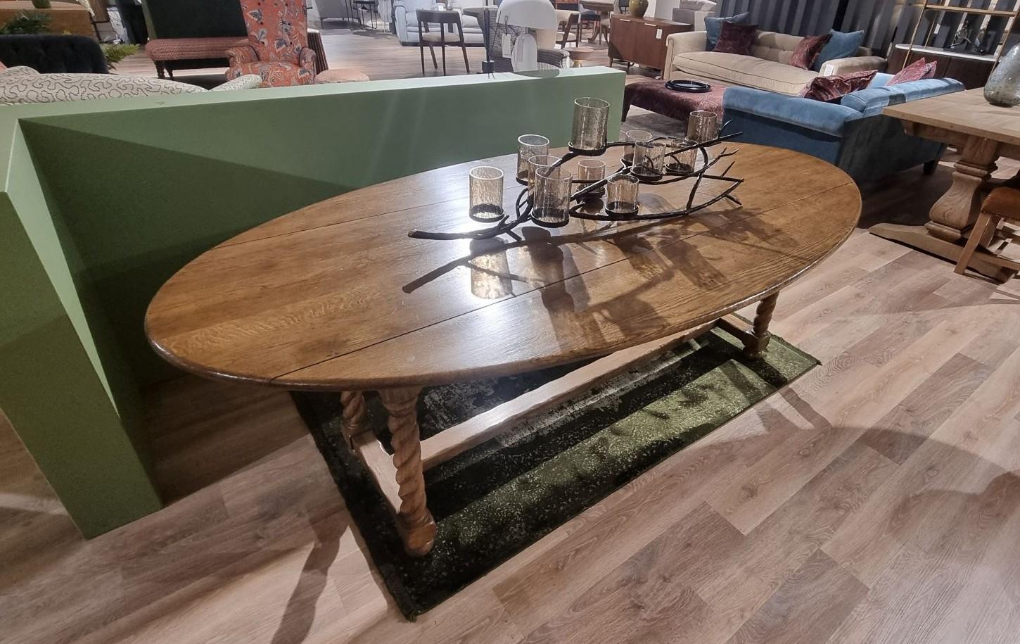 Sannita Drop Leaf Dining Table 230cm - Clearance Cork