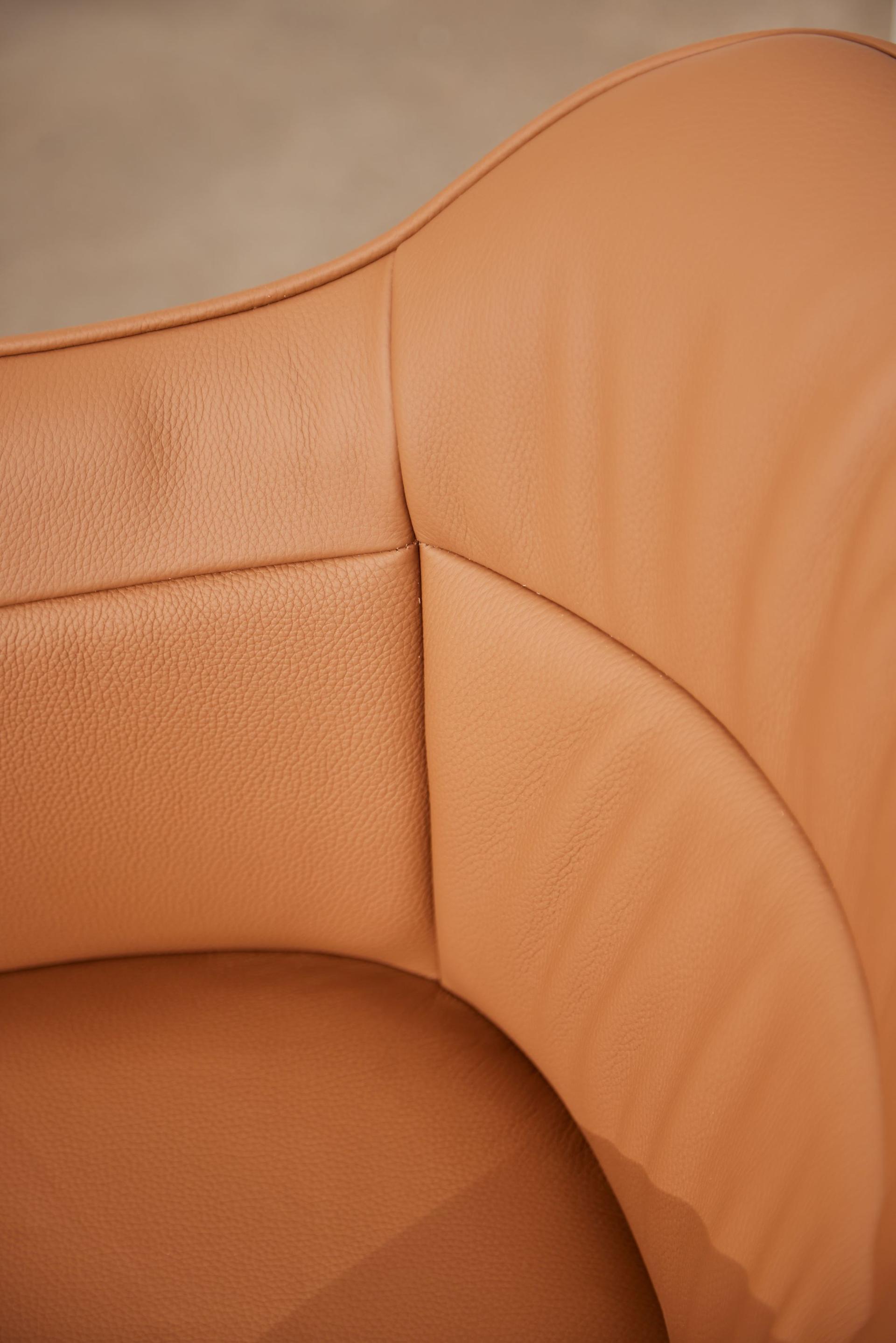Amrita Swivel Dining Chair Tan Leather