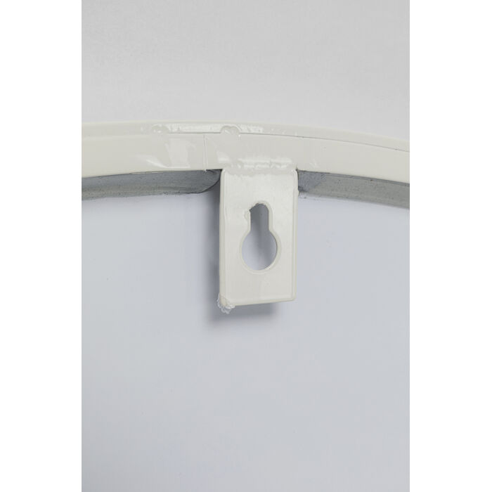 Greige Round Mirror