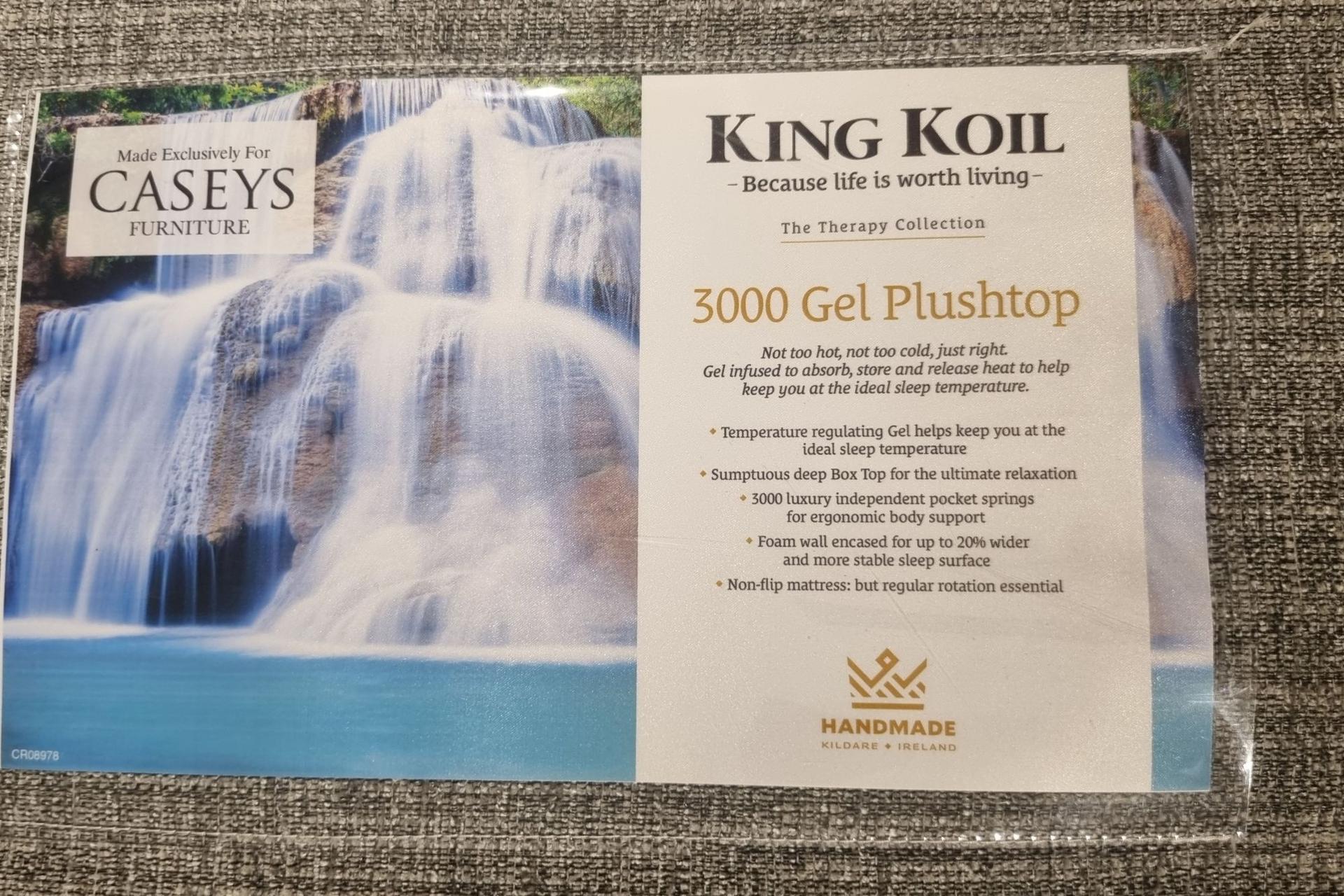 King Koil Gel Plush 3000 6FT Ottoman Bed Set, Mattress & Headboard – Clearance Cork
