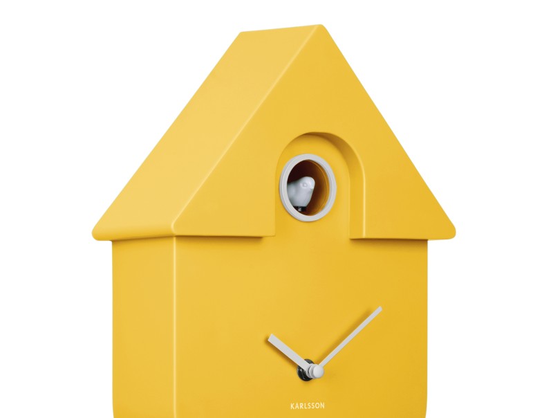 Modern Cuckoo Wall Clock - Bright Yellow