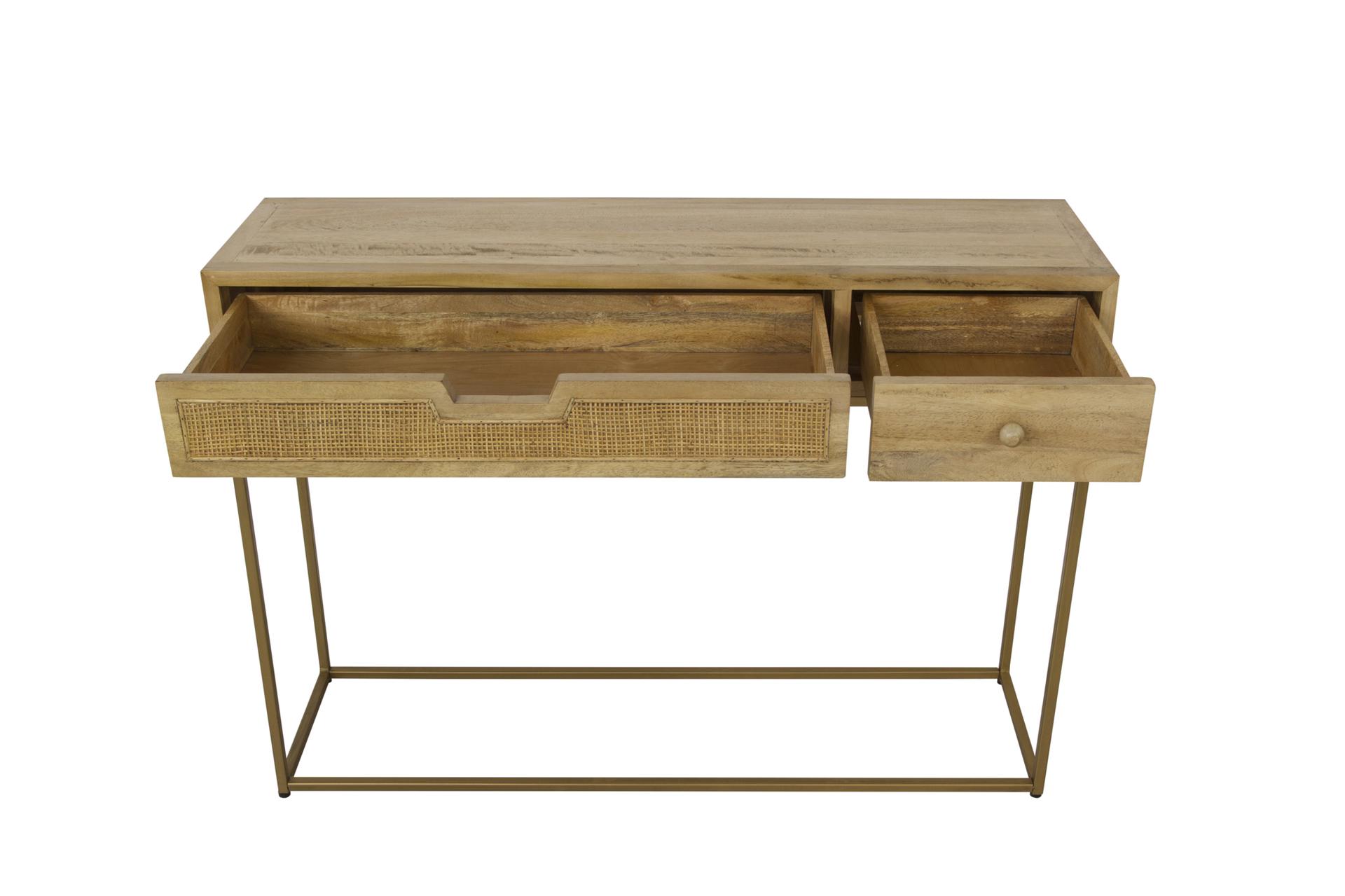 Rattan 2 Drawer Console