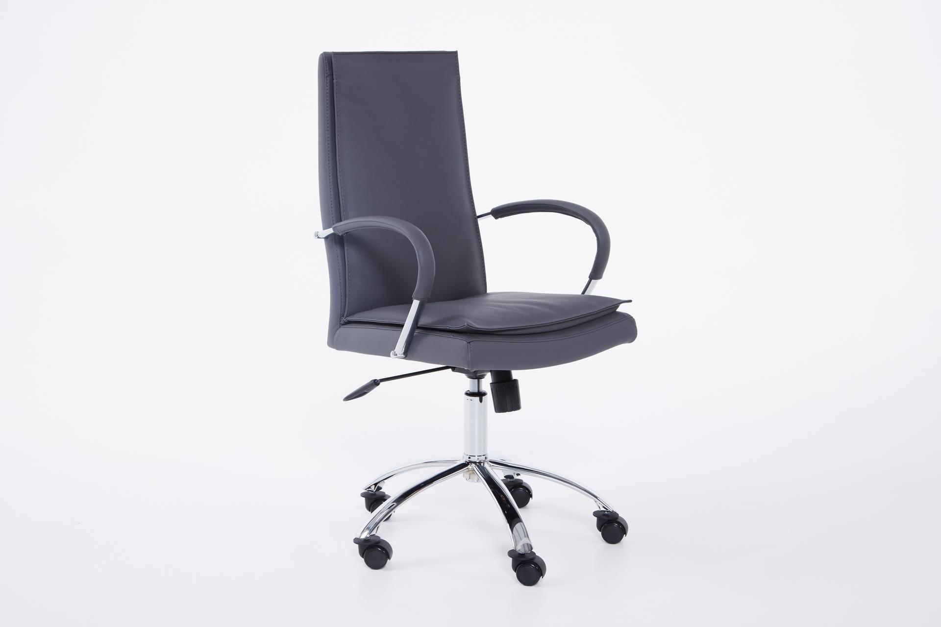 Soft Chrome Office Armchair - Grey