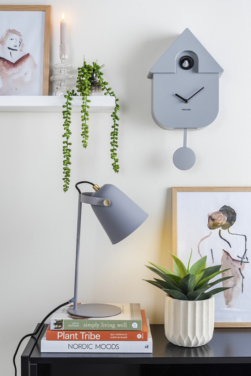 Modern Cuckoo Wall Clock - Mouse Grey