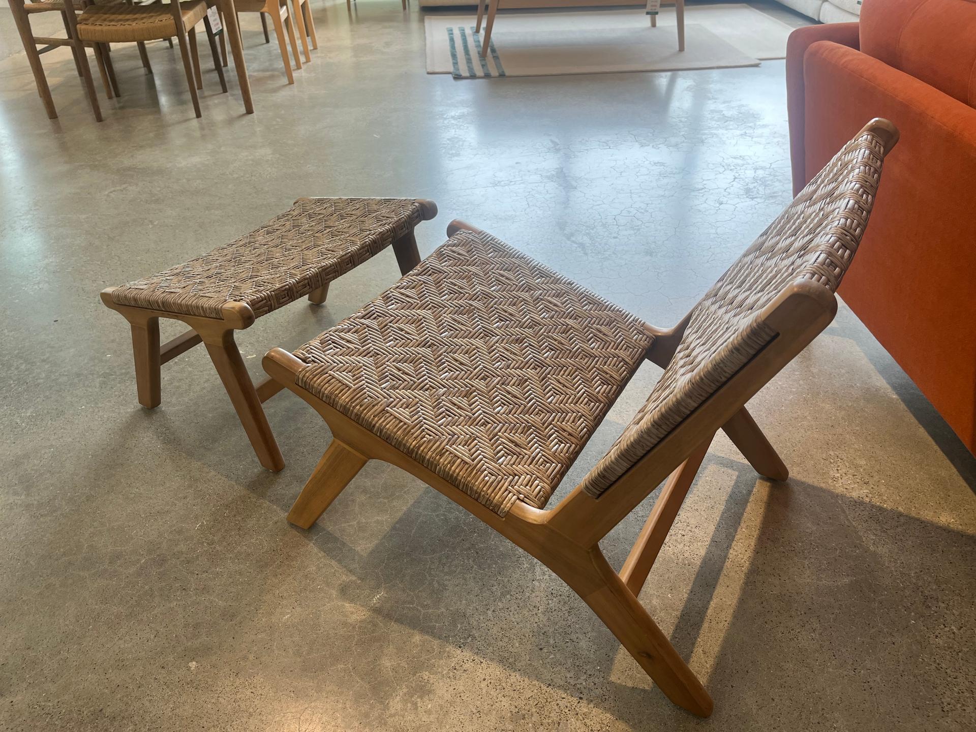 Vasto Garden Lounge Chair and Hocker Set - Clearance Limerick