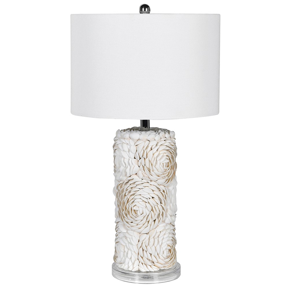 Shell Table Lamp with Lampshade